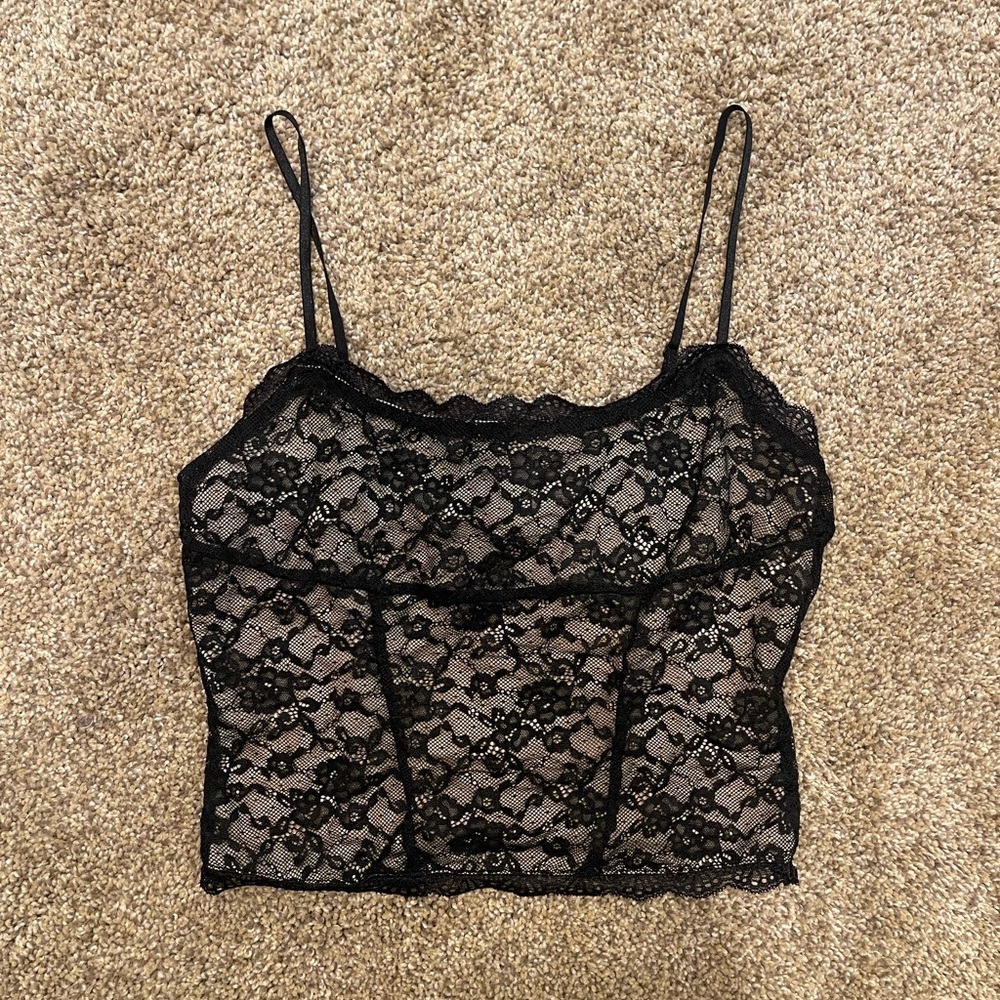Black Lace Camisole Top